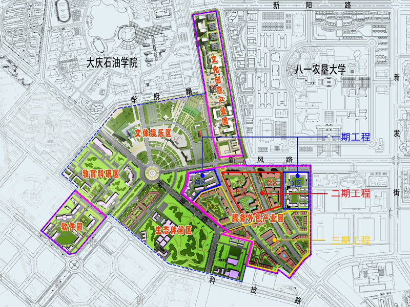 大慶服務(wù)外包園區(qū)規(guī)劃建設(shè)總平面圖