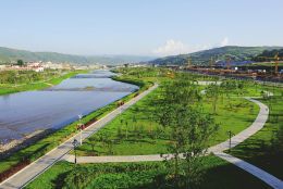 圖為汾河生態(tài)公園全景。