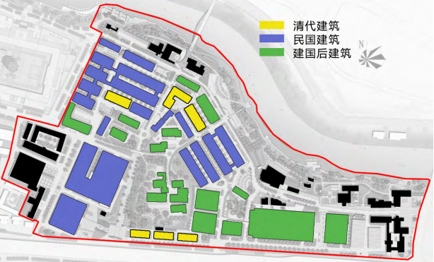 南京1865創(chuàng)意產業(yè)園各時期建筑分布